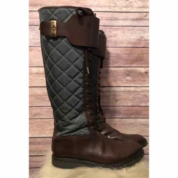 Tory Burch Quilted Leather Riding Boots - Picture 2 of 8
